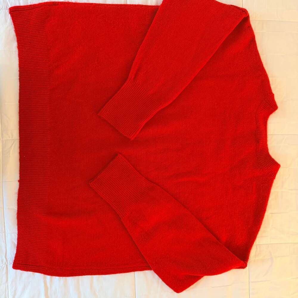 CeCe Merry Graphic Crewneck Sweater Red Holiday Pullover Size L - Picture 5 of 6